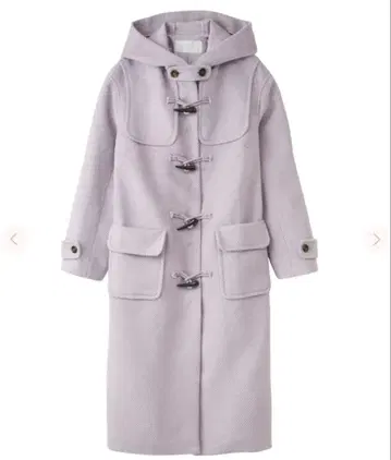 후드 부착 더플 코트 라벤더