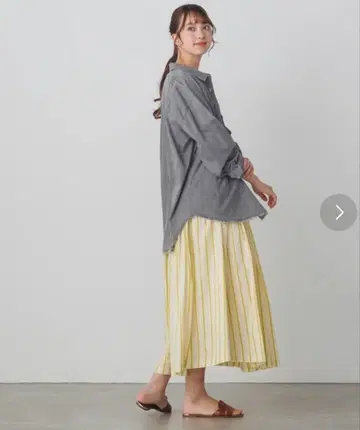 lil nina 데님 밑단 컷오프 디자인 셔츠