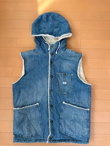 Lee 데님 후드 부착 베스트