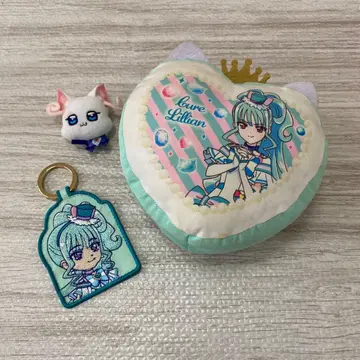 [ 3개 세트 ] 완프리 큐어 리리안 하트형 쿠션 파우치 키링