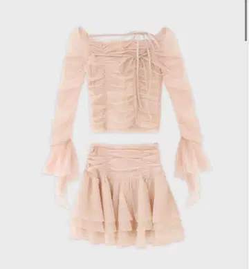 Chiffon mesh gathered setup 엠미엠
