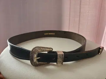 HOME WORKING 블랙 가죽 벨트 장식 버클