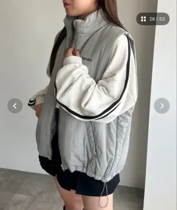 apres jour mignon 다운라이크 베스트 그레이쉬 베이지