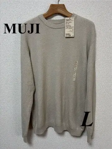[무인양품] 새상품 미들 게이지 크루넥 스웨터 L 라이트 베이지 완판템