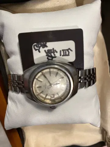 SEIKO 자동 태엽 시계 실버 스테인리스 완동품 35mm 달력