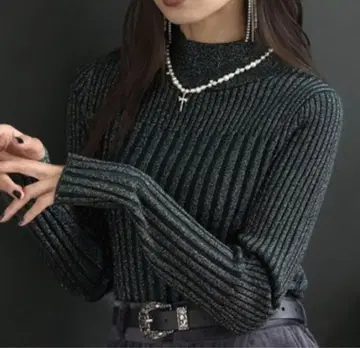 HARE 하레 라메 리브 니트 블랙