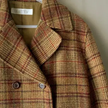 더블 버튼 레트로 울 코트