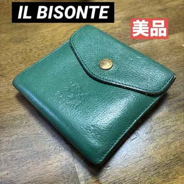 새상품급 IL BISONTE 그린 가마구치 3단 폴더형 지갑