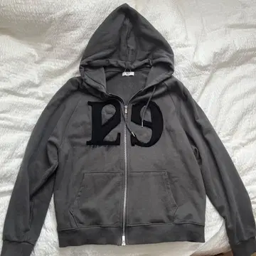 [ ILLIGO 로고 패치 집업 후드티 ] 차콜 M