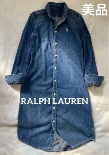 [새상품급] 랄프 로렌 BD 데님 셔츠 원피스 긴팔 폴로 자수