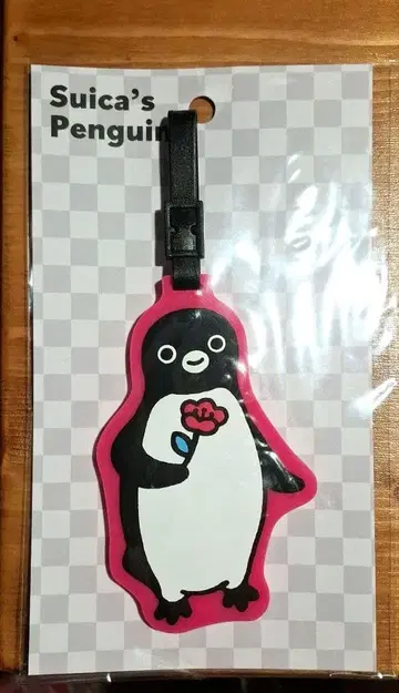 Suica 펭귄 러기지 택 꽃과 펭귄