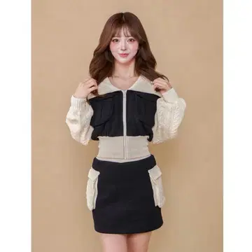 [ Darich ] 니트 콤비 맨투맨 셋업