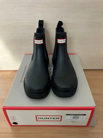 HUNTER 여성용 명령어 첼시 부츠 블랙 26cm