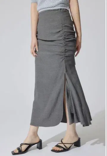 [ rienda ] 개더 머메이드 저스트 허리 스커트