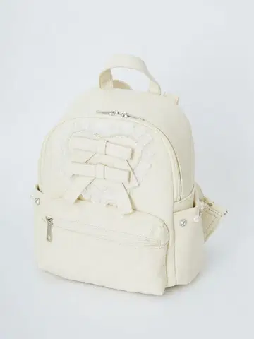 AnkRouge 하트 리본 백팩 아이보리