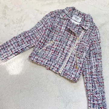 새상품급 EIMY ISTOIRE 트위드 라이더 자켓