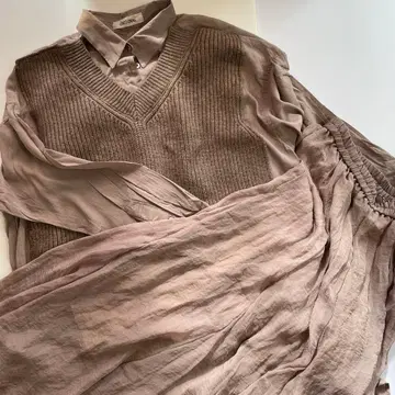 코코딜 COCO DEAL 니트 셔츠 스커트 셋업 F