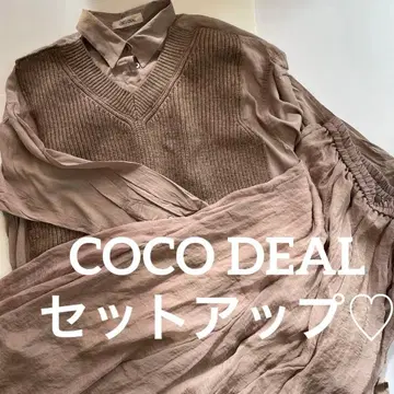 코코딜 COCO DEAL 니트 셔츠 스커트 셋업 F