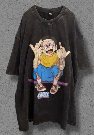 [ 초레어 ] 진구(노비타) chill T셔츠 다크 그레이 2XL