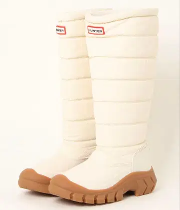 새상품 HUNTER 방수 퀼팅 스노우 부츠 화이트 헌터 UK6