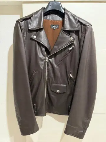 A.P.C. 브라운 더블 라이더 자켓 XS