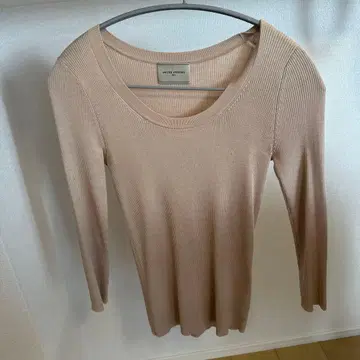 UNITED ARROWS 베이지 리브 긴팔 상의