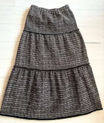 Couture d'adam 쿠튀르 드 아담 트위드 맥시 길이 스커트 36