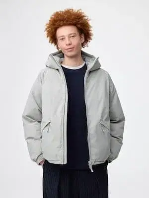 GU 웜 패딩 후드티