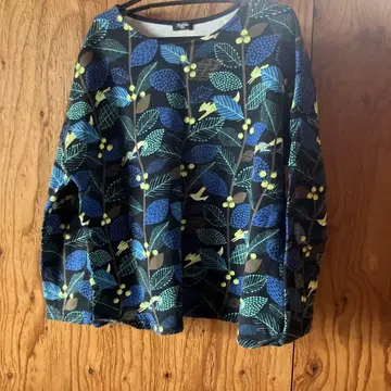 Marble Sud 꽃무늬 긴팔 상의 여우 토끼 새