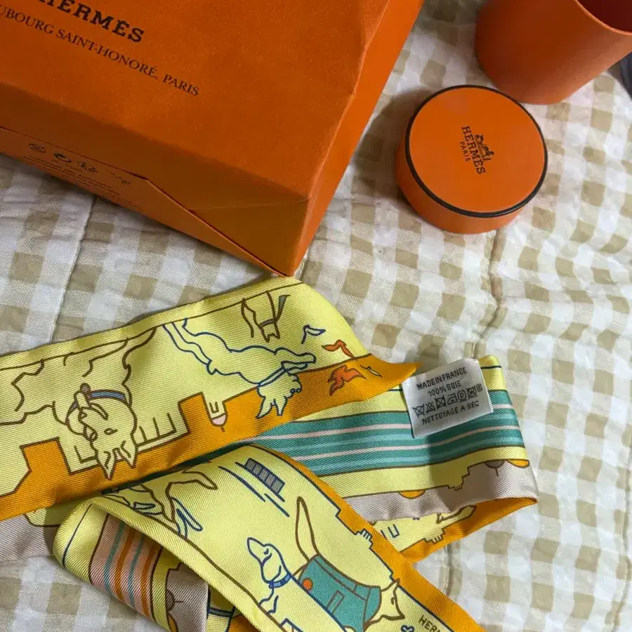 Hermes Twilly Scarf Yellow