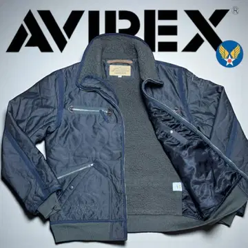 AVIREX 충전솜 퀼팅 USAF 자수 보아 안감 플라이트 자켓 XL