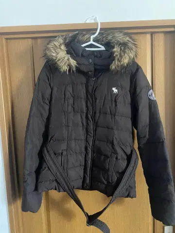 아바클로 브라운 다운 자켓 후드 부착 Abercrombie