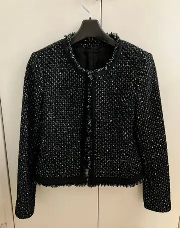 아나이 트위드 노카라 자켓 38