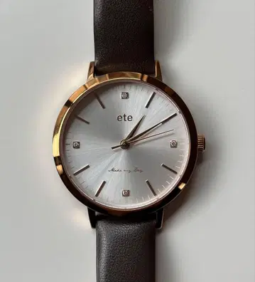 ete 보이프렌드 4P 다이아 손목시계 브라운