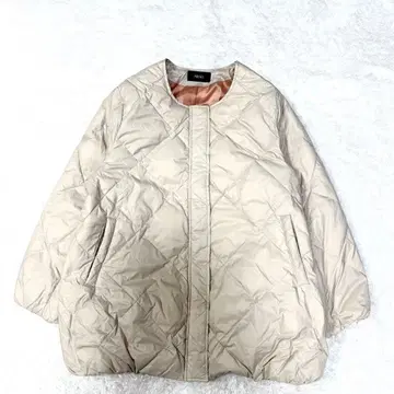 [ 미제르 ] 근년 다운 퀼팅 자켓 코트 노카라 L 베이지