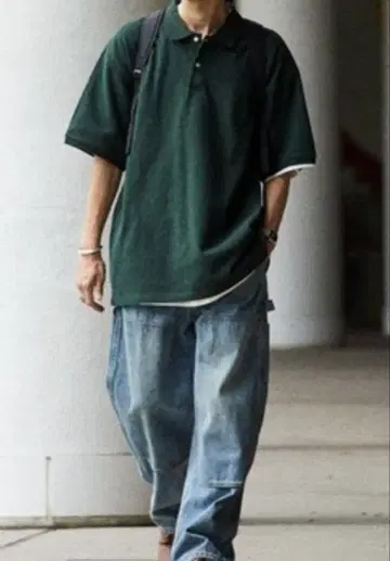 NAUTICA 더블니 크러쉬드 데님 L