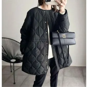 엠마 테일러 3way 밀리터리 퀼팅 드로스트 하프 코트