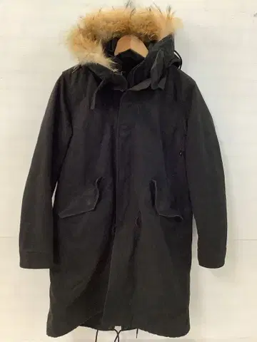 11.28 A172 아우터 후드 부착 모즈 코트 퍼 블랙