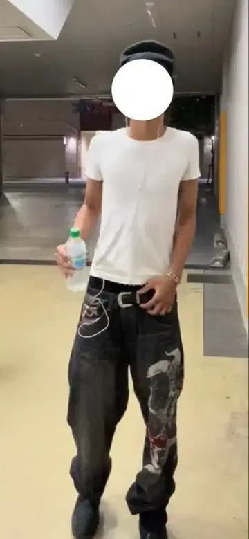 초레어 호텐 상점 일본풍 패턴 용 스트레이트 데님