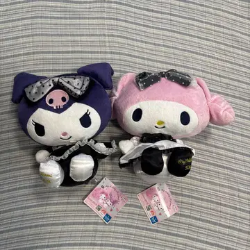 미사용 새상품 마이멜로디 쿠로미 기념일 BIG 봉제 인형 2종 세트
