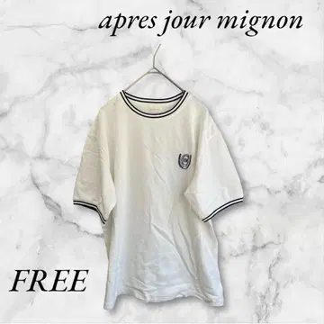 아프레 주르 미뇽 반팔 T셔츠 심플 스트레치 소재 U넥