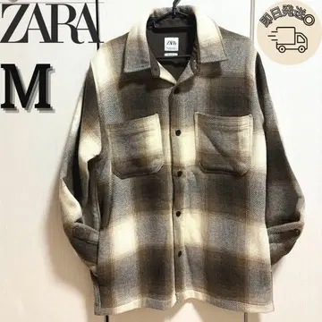 ZARA 후드티와도 잘 어울리는 체크 자켓 브라운 M 사이즈