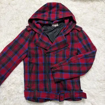 HIROMICHI NAKANO 체크 후드티 울 더블 라이더스