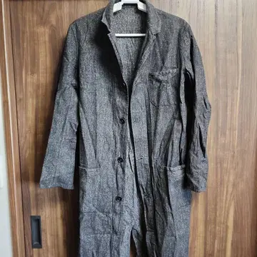 40s 프렌치 블랙 샴브레이 워크 코트