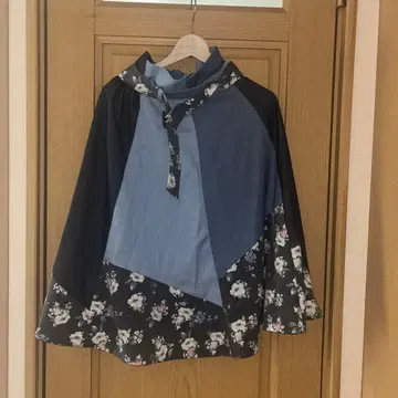 axes femme 패치워크 꽃무늬 롱 스커트(블루)