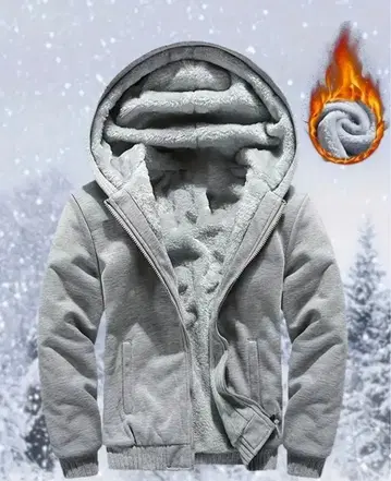 그레이 플리스 후드 자켓