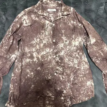 JOHNBULL 브라운 타이다이 패턴 긴팔 셔츠