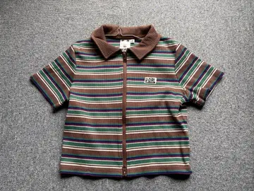 H-GIRL 스트라이프 반팔 피케 셔츠 M 사이즈