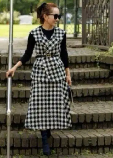 블루레아 bluelea 오리지널 트위드 베스트 스커트 셋업