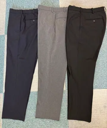 유니클로 스마트 앵클 팬츠 3종 세트 네이비 그레이 블랙